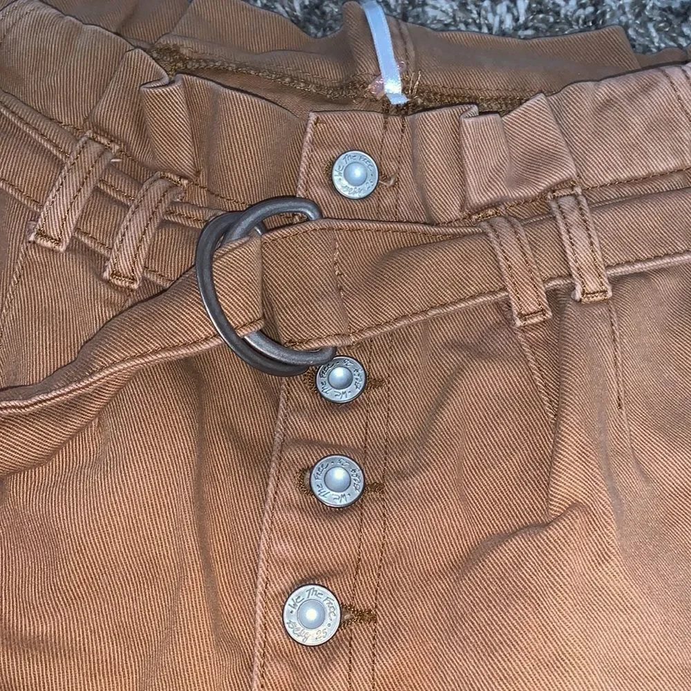 Free people brown high-rise shorts, size 6.